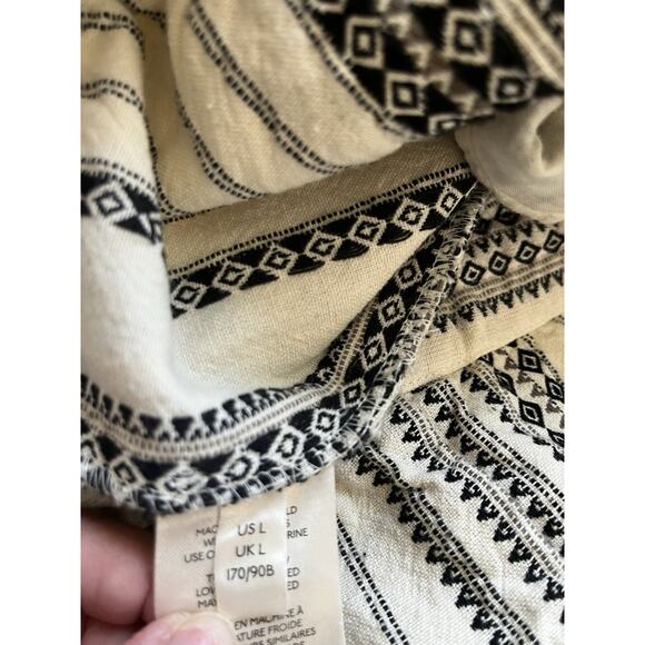 Anthropologie Pants Womens Large Cream Black Essential Beach Boho Aztec Tassel - Picture 13 of 14